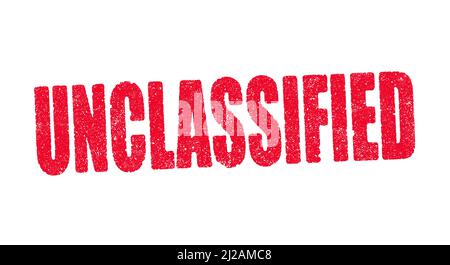 Vector illustration of the word Unclassified in red ink stamp Stock Vector