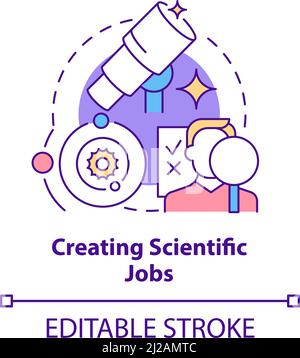 Creating scientific jobs concept icon Stock Vector