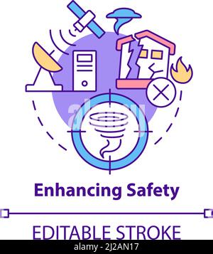 Enhancing safety concept icon Stock Vector