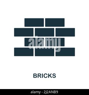Bricks icon. Simple element from construction collection. Creative Bricks icon for web design, templates, infographics and more Stock Vector