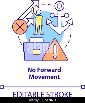 No forward movement concept icon Stock Vector