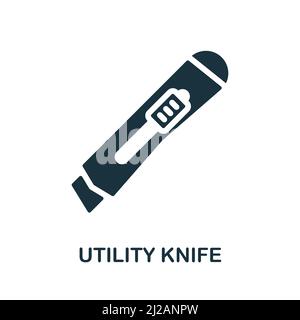 Utility Knife icon. Simple element from construction collection. Creative Utility Knife icon for web design, templates, infographics and more Stock Vector