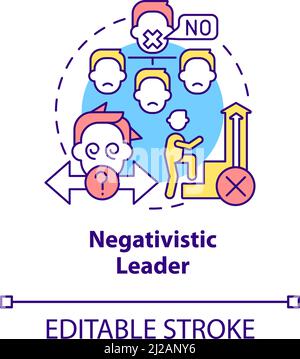 Negativistic leader concept icon Stock Vector