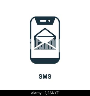 Sms icon. Monochrome simple Sms icon for templates, web design and infographics Stock Vector