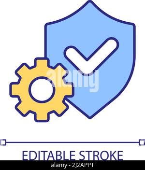 Safety settings RGB color icon Stock Vector