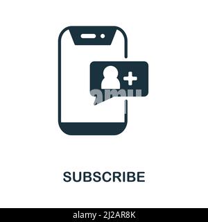 Subscribe icon. Monochrome simple Subscribe icon for templates, web design and infographics Stock Vector