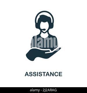 Assistance icon. Monochrome simple Assistance icon for templates, web ...