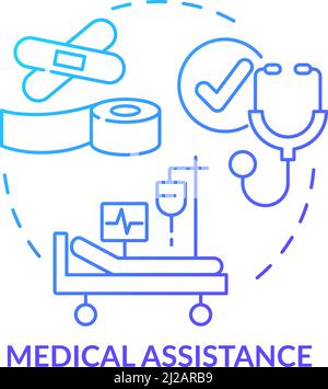 Medical assistance blue gradient concept icon Stock Vector