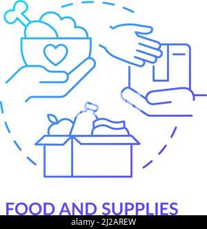 Food and supplies blue gradient concept icon Stock Vector