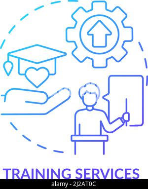 Training services blue gradient concept icon Stock Vector