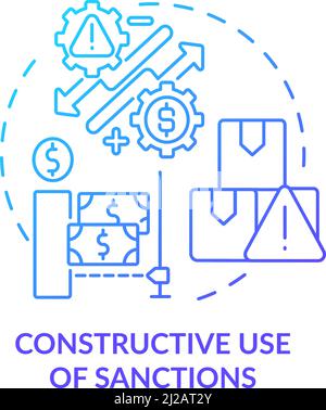 Constructive use of sanctions blue gradient concept icon Stock Vector