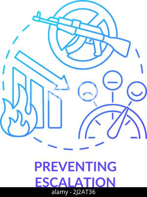 Preventing escalation blue gradient concept icon Stock Vector