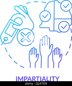 Impartiality blue gradient concept icon Stock Vector