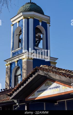 KOPRIVSHTITSA, BULGARIA - JANUARY 25, 2020: Historical Church Assumption of Virgin Mary in town of Koprivshtitsa, Sofia Region, Bulgaria Stock Photo