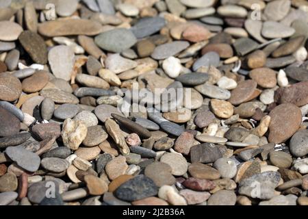 Pebbles on the Rhine river bank Stock Photo