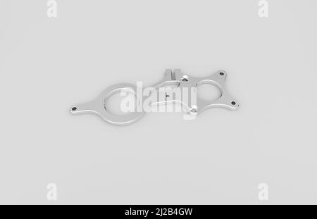 Metal parts on light gray background,3D rendering Stock Photo - Alamy