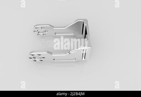 Metal parts on light gray background,3D rendering Stock Photo - Alamy