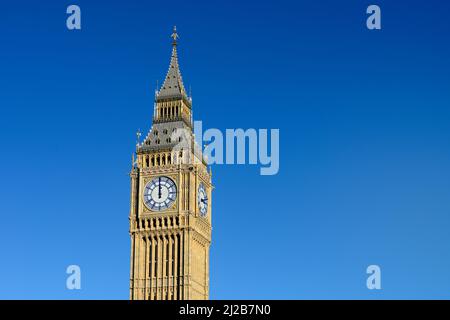Big Ben, Elizabeth Clock Tower, Houses of Parliament, Palace of Westminster, London, United Kingdom Stock Photo