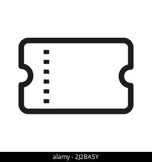 Ticket icon in outline style on white background Stock Vector