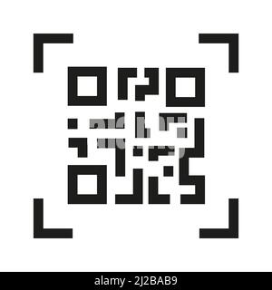 Qr code sign icon in outline style on white background Stock Vector