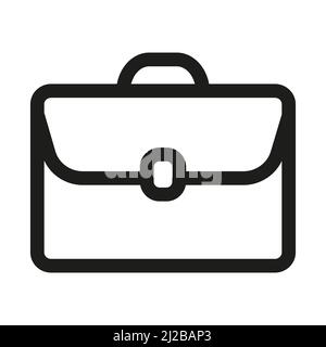 Business briefcase icon in outline style on white background Stock Vector