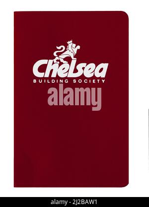 A savings book from the Chelsea Building Society for an account opened in 1996. Stock Photo