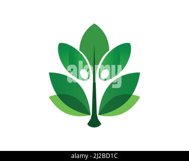 Abstract human figure herbal logo design vector Stock Vector Image ...