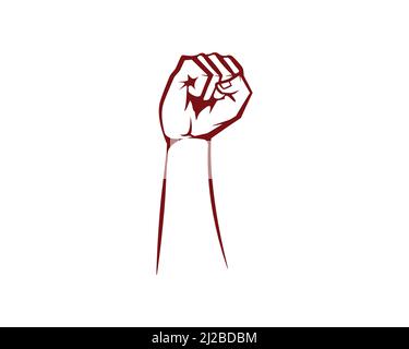 Male Hand Raised Fist Vector Stock Vector