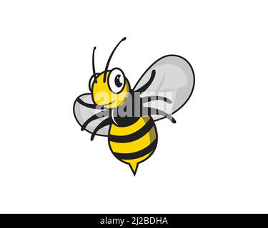 Smiling Flying Bee Vector Stock Vector