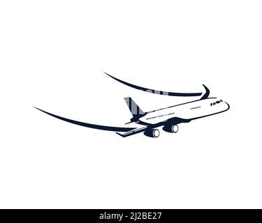 Flying And Landing Plane Illustration Stock Vector