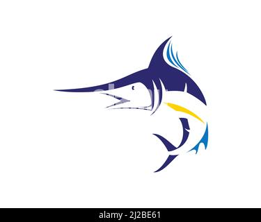 Jumping Blue Swordfish Vector Stock Vector