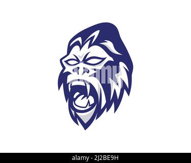 Head of Ape with Angry Gesture Stock Vector