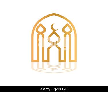 Golden Mosque Creative Symbol and Icon Stock Vector