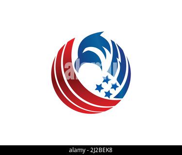 American Eagle with Flag and Independence Day of America Stock Vector