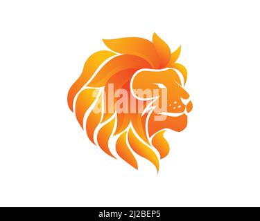 Flaming Fire Lion Head Vector Stock Vector