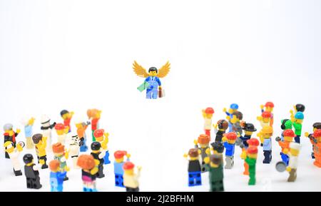 angel investor come to the crowd Stock Photo