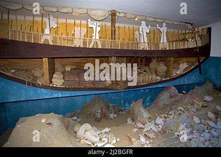 Replica of Uluburun Shipwreck in the showroom, a late Bronze Age ...