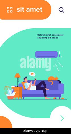 cold air conditioner cartoon vector illustration Stock Vector Image ...