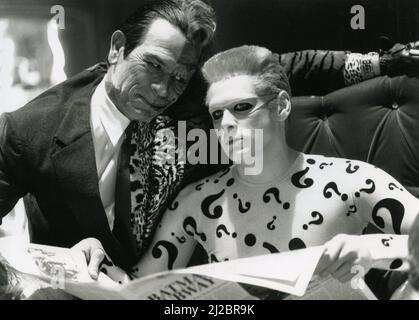 American actors Tommy Lee Jones and Jim Carrey in the movie Batman Forever, USA 1995 Stock Photo