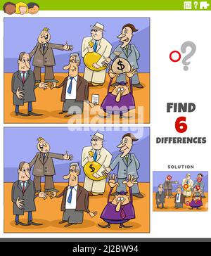 differences educational game with cartoon businessmen Stock Vector ...
