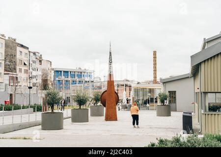 Kadikoy, Istanbul, Turkey - Feb, 26, 2022. The historical gashane into a Culture and Art Center. Gazhane Museum (Muze Gazhane) . High quality photo Stock Photo