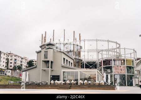 Kadikoy, Istanbul, Turkey - Feb, 26, 2022. The historical gashane into a Culture and Art Center. Gazhane Museum (Muze Gazhane) . High quality photo Stock Photo