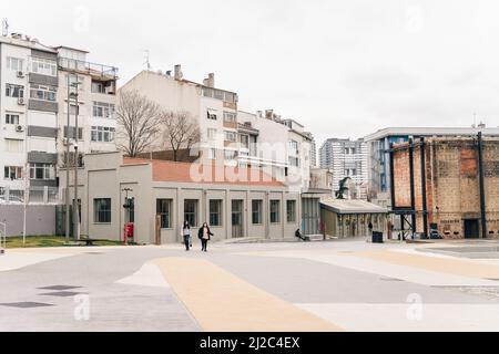 Kadikoy, Istanbul, Turkey - Feb, 26, 2022. The historical gashane into a Culture and Art Center. Gazhane Museum (Muze Gazhane) . High quality photo Stock Photo