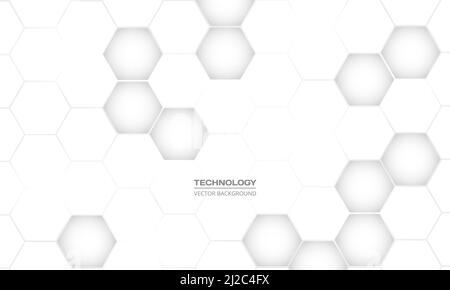 White 3d hexagonal technology vector abstract background. Blue bright  energy flashes under hexagon in modern technology futuristic background  vector Stock Vector Image & Art - Alamy