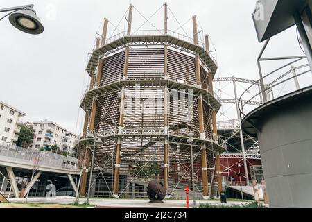 Kadikoy, Istanbul, Turkey - Feb, 26, 2022. The historical gashane into a Culture and Art Center. Gazhane Museum (Muze Gazhane) . High quality photo Stock Photo