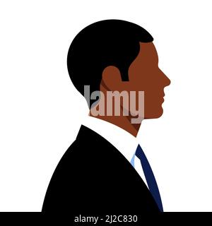 Businessman in suits. One young black man in elegant black suits. The concept of business, stock markets and trading. Modern vector illustration. Stock Vector