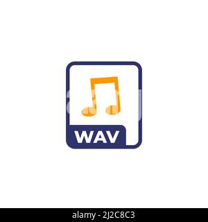 wav audio file icon on white Stock Vector