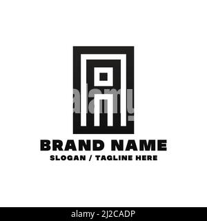 AI Monogram logo letter with triangle play shape and circle rounded ...