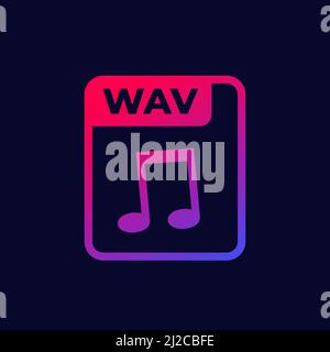wav audio file icon for web Stock Vector