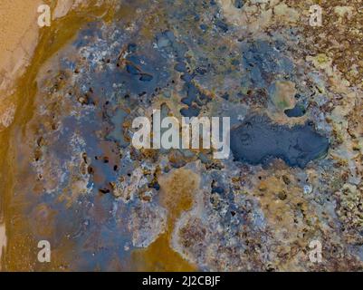 Aerial view of Myvatn geothermal area Stock Photo